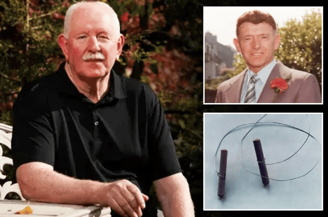 Composite image showing George Murdoch, an archival portrait, and the cheese wire linked to the 1983 Aberdeen murder investigation.